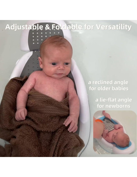 Soporte de Baño para Bebés NFSVLB Gris - Ajustable y Antideslizante