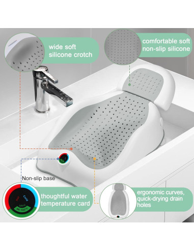 Soporte de Baño para Bebés NFSVLB Gris - Ajustable y Antideslizante