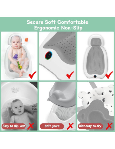 Soporte de Baño para Bebés NFSVLB Gris - Ajustable y Antideslizante