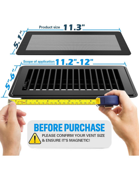Cubiertas de Ventilación Magnéticas YEHANLY 3 Pcs 13x28 cm