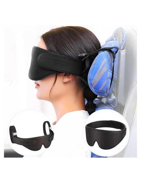 Correa para cabeza de avión SARISUN con máscara 3D negra Correa para cabeza de avión SARISUN con máscara 3D negra
