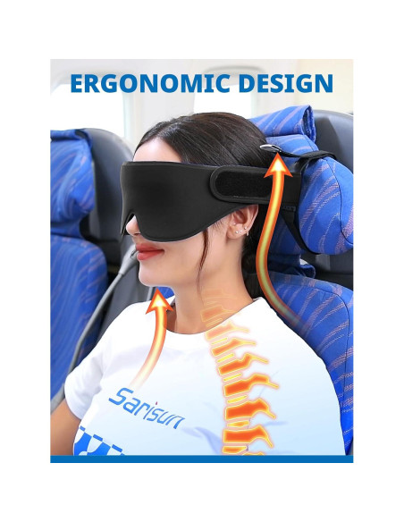 Correa para cabeza de avión SARISUN con máscara 3D negra Correa para cabeza de avión SARISUN con máscara 3D negra