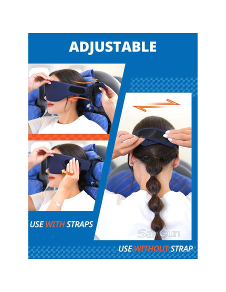 Correa para cabeza de avión SARISUN con máscara 3D negra Correa para cabeza de avión SARISUN con máscara 3D negra