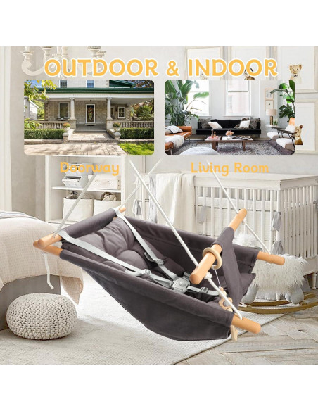 Columpio para Bebés Tislly Ajustable con Cinturón de Seguridad