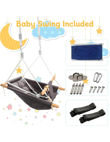 Columpio para Bebés Tislly Ajustable con Cinturón de Seguridad