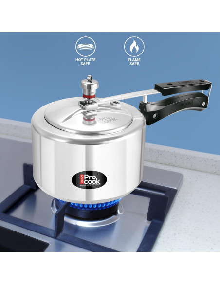 Olla a presión Milton 3L acero inoxidable con válvula de seguridad