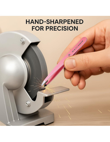 Pinzas Inclinadas Beauty Power - Acero Inoxidable Rosa