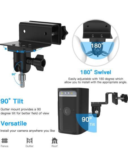 Soporte de Cámara de Seguridad OkeMeeo Sin Taladro Negro