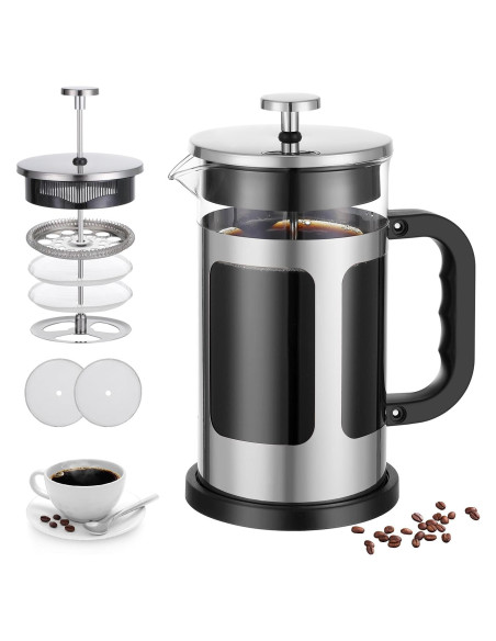 Cafetera Prensa Francesa Dircolz 21oz Acero Inoxidable 304