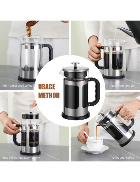 Cafetera Prensa Francesa Dircolz 21oz Acero Inoxidable 304