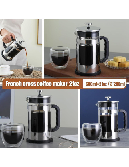 Cafetera Prensa Francesa Dircolz 21oz Acero Inoxidable 304