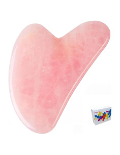 Herramienta Gua Sha Facial de Cuarzo Rosa Chenghao 7.9cm