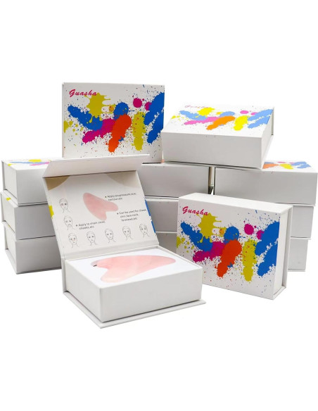 Herramienta Gua Sha Facial de Cuarzo Rosa Chenghao 7.9cm