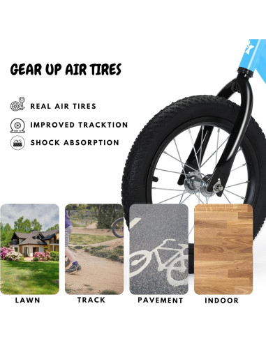 Bicicleta de Equilibrio Bicystar 14 Pulgadas Ajustable Azul