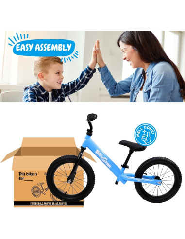 Bicicleta de Equilibrio Bicystar 14 Pulgadas Ajustable Azul