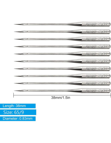 50 Agujas de Bordado HAX1 65/9 Brother Acero Inoxidable