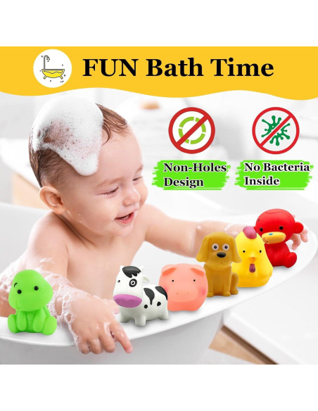 Juguetes de Baño Sin Moho PARHILYAR - 6 Piezas Flotantes