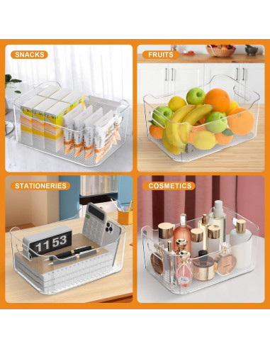 Contenedores de Almacenamiento Plástico Transparente 30x21x12 cm - 2 Piezas