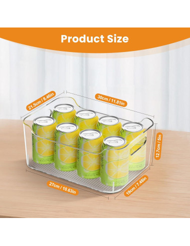 Contenedores de Almacenamiento Plástico Transparente 30x21x12 cm - 2 Piezas