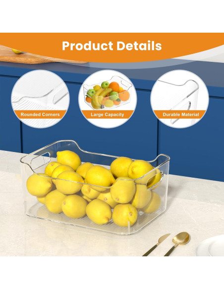 Contenedores de Almacenamiento Plástico Transparente 30x21x12 cm - 2 Piezas