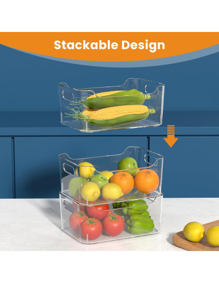 Contenedores de Almacenamiento Plástico Transparente 30x21x12 cm - 2 Piezas