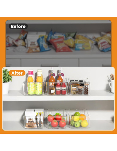 Contenedores de Almacenamiento Plástico Transparente 30x21x12 cm - 2 Piezas