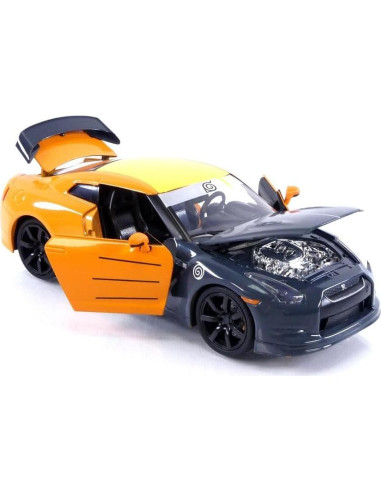 Coche Die-Cast 2009 Nissan GT-R Jada Toys con Figura Naruto