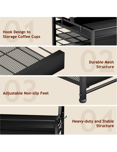 Organizador de Jarabes de Café Homsorout - 4 Niveles para 8 Botellas