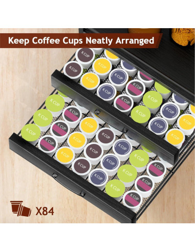 Organizador de Jarabes de Café Homsorout - 4 Niveles para 8 Botellas