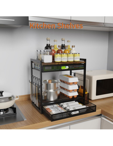 Organizador de Bar de Café SRJZMLY con Cajón y Soporte para Tazas