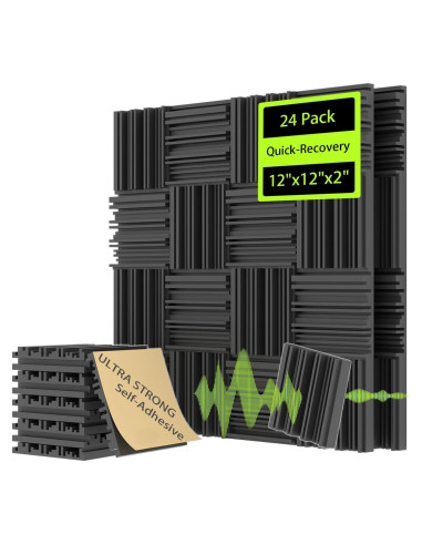 Paneles Acústicos EEKIYA Autoadhesivos 24 Paquetes 30x30cm