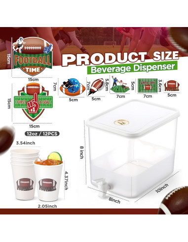 Dispensador de Bebidas 2 Galones FillTouch + 12 Vasos Desechables