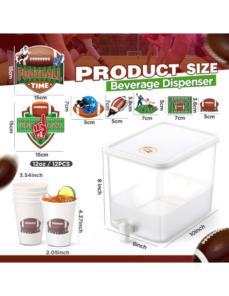 Dispensador de Bebidas 2 Galones FillTouch + 12 Vasos Desechables