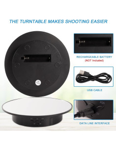 Soporte de Exhibición Rotativo Motorizado Bosgladek 20 cm USB 10 kg 2