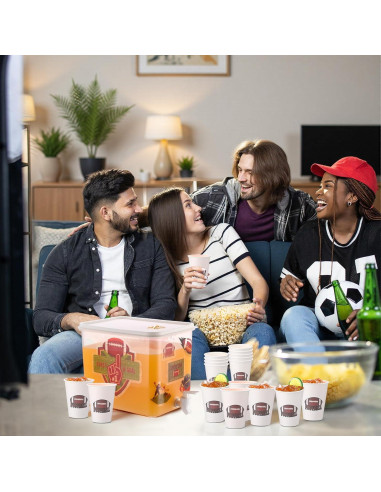 Dispensador de Bebidas 2 Galones FillTouch + 12 Vasos Desechables