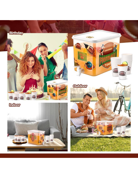 Dispensador de Bebidas 2 Galones FillTouch + 12 Vasos Desechables