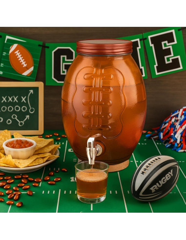 Dispensador de bebidas de vidrio MosJos balón de fútbol 10.4L