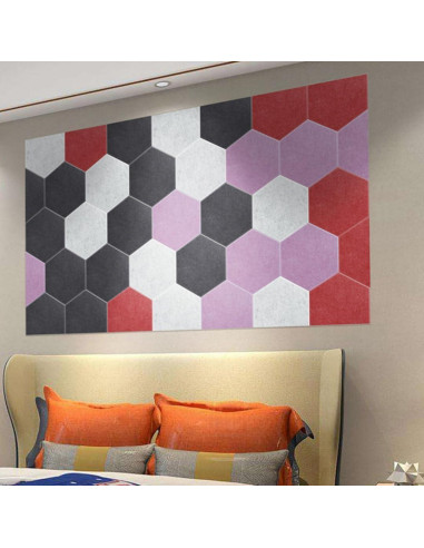 Paneles Acústicos Hexagonales RSACCSKY Pack 12 Púrpura 30.48 cm