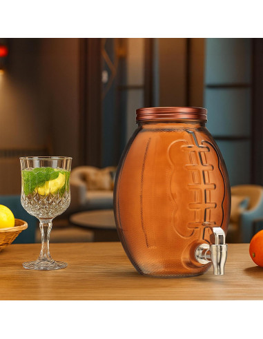 Dispensador de bebidas de vidrio MosJos balón de fútbol 10.4L
