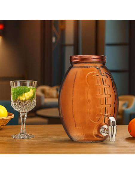 Dispensador de bebidas de vidrio MosJos balón de fútbol 10.4L
