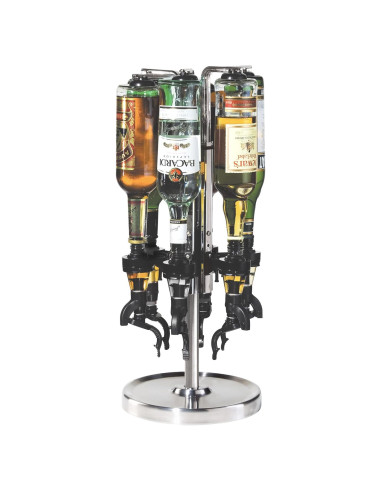Dispensador de Licor Revolvente OGGI 6 Botellas Acero Inoxidable