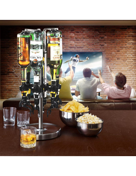 Dispensador de Licor Revolvente OGGI 6 Botellas Acero Inoxidable