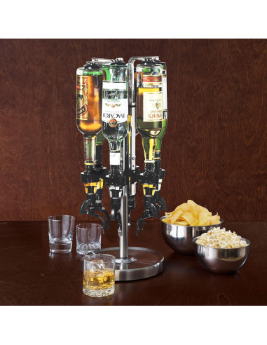 Dispensador de Licor Revolvente OGGI 6 Botellas Acero Inoxidable