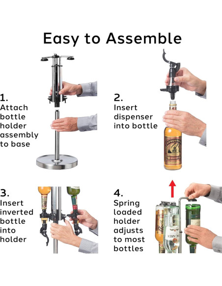 Dispensador de Licor Revolvente OGGI 6 Botellas Acero Inoxidable