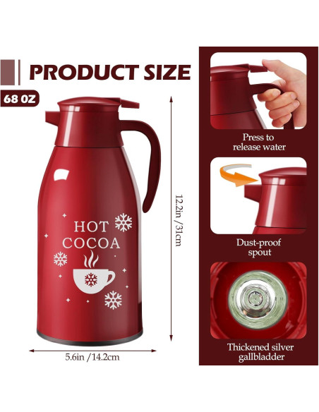 Dispensador de Bebida Caliente LemonRoad 68 oz Rojo Vidrio