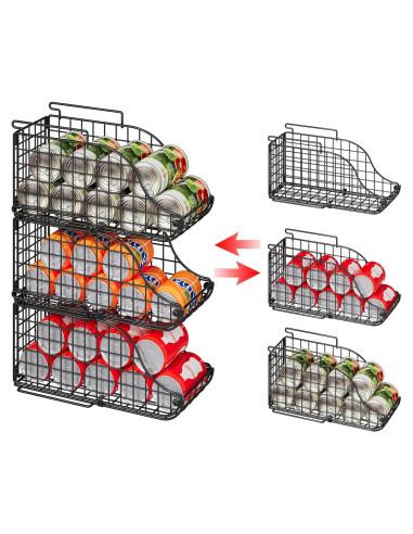 Dispensador de Latas Apilable 3-Pack Sonyabecca - Organizador de Cocina