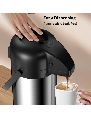 Jarra de Café Geouja 102 Oz Acero Inoxidable Aislada