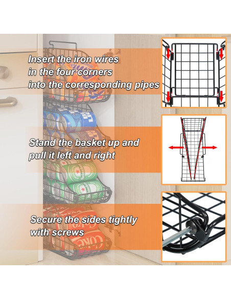 Dispensador de Latas Apilable 3-Pack Sonyabecca - Organizador de Cocina