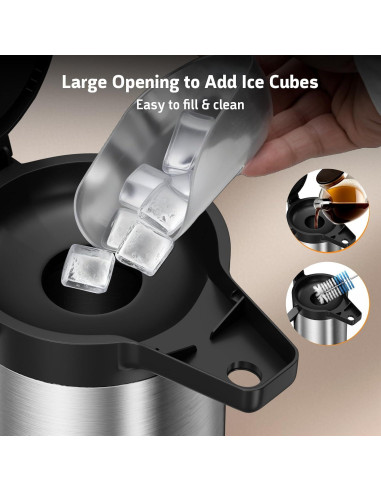 Jarra de Café Geouja 102 Oz Acero Inoxidable Aislada