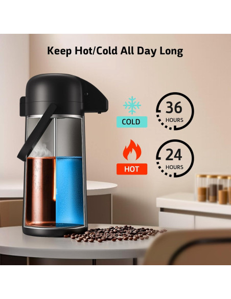 Jarra de Café Geouja 102 Oz Acero Inoxidable Aislada Jarra de Café Geouja 102 Oz Acero Inoxidable Aislada